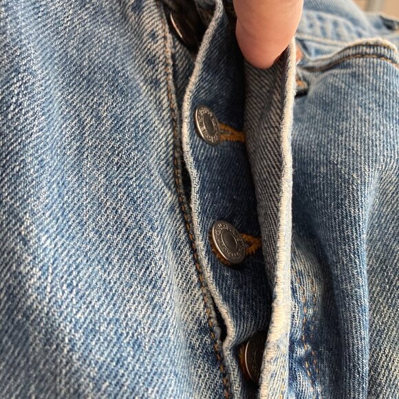 Vintage LEVI'S 501 Classic Straight Leg Ankle Jeans Blue - Picture 7 of 14